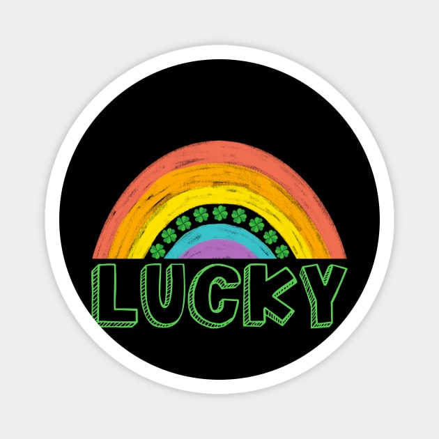 Lucky Rainbow Patrick's Day Magnet by Quotes NK Tees